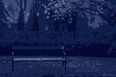 Blue Bench for Lovers