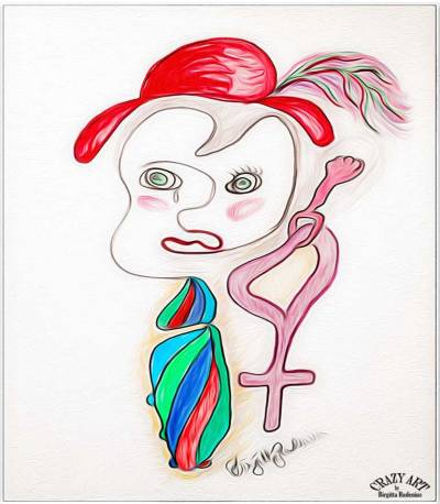 Crazy Art - Feminist aktivist á la Birgitta Ohlsson (L)