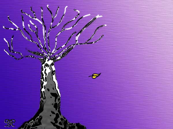 Crazy Art by me - The Solitary Leaf