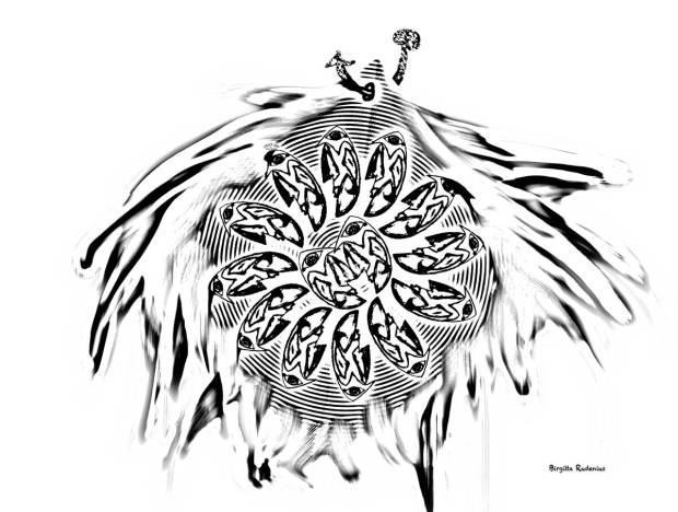 Crazy Art by me - Feathers and Faces