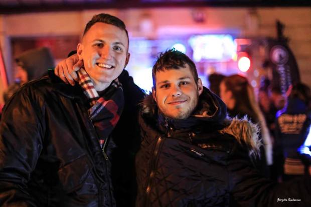People in Budapest Celebrating New Year 2017.