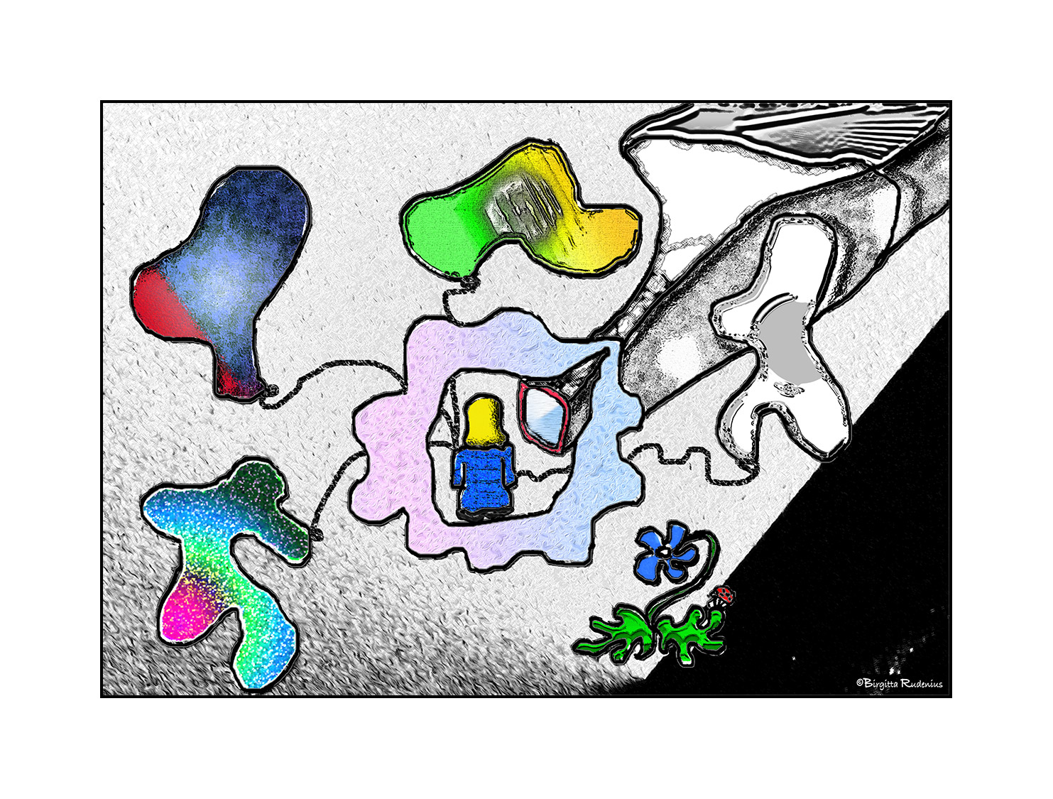 Bubbles in living my life - Crazy Art by me.