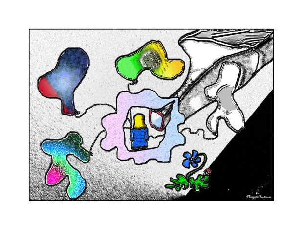 Bubbles in living my life - Crazy Art by me.