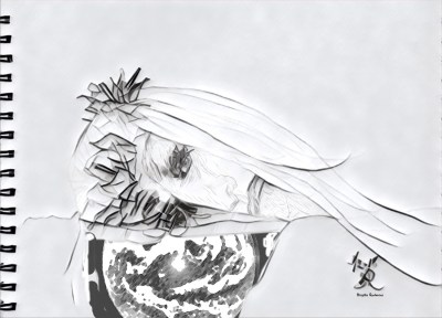 Sketch - Jesus now so sad about Humans on Earth.