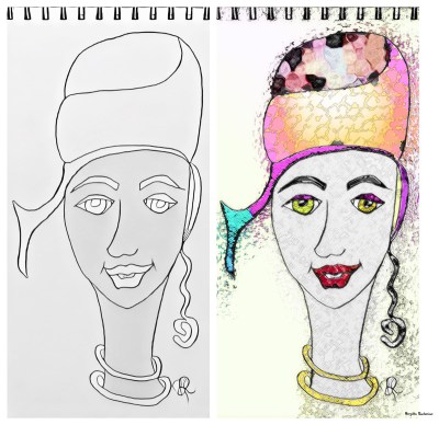 Greyskinned Lady - Sketch by Birgitta Rudenius.