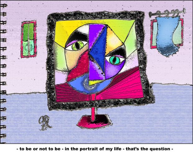 Face the portrait - Crazy Art by Birgitta Rudenius.