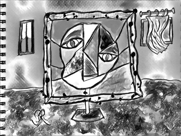 Face the portrait - Crazy Art by Birgitta Rudenius.